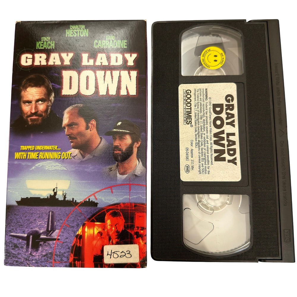 Gray Lady Down VHS 1997 Charlton Heston Submarine Thriller GoodTimes 05-04581
